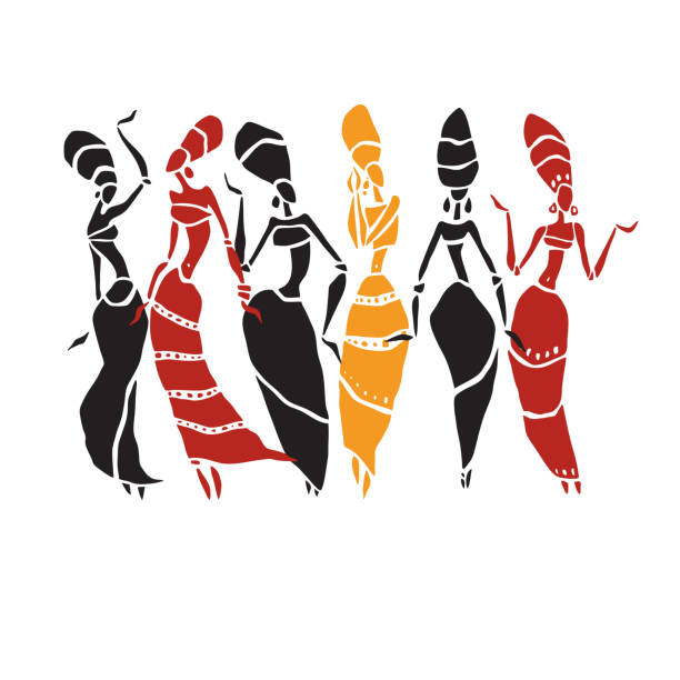 ilustrações de stock, clip art, desenhos animados e ícones de african beautiful women - zulu african descent africa dancing