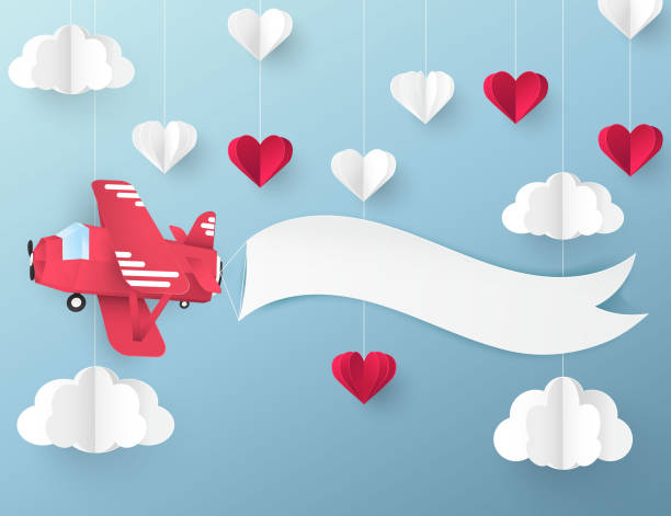 ilustrações de stock, clip art, desenhos animados e ícones de modern paper art origami background. - craft valentines day heart shape creativity