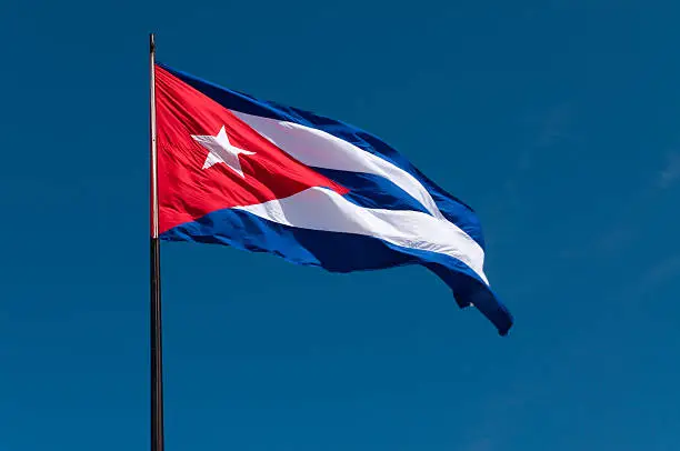 Photo of Cuban flag in the wind