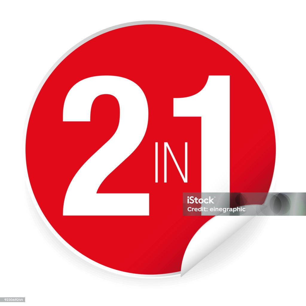 Double In One Two In One Red Label Stock Illustration - Download Image Now ...