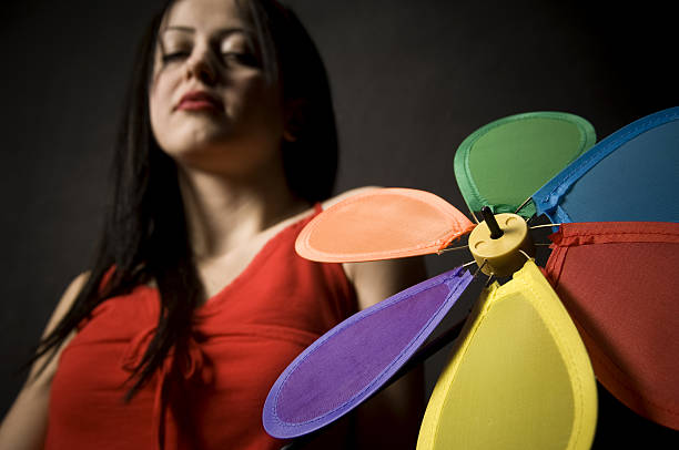 istock The Girl With Wind Turbine 92308284
