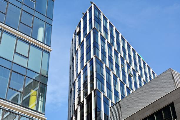 istock Modern building. Modern office building with facade of glass 923085446