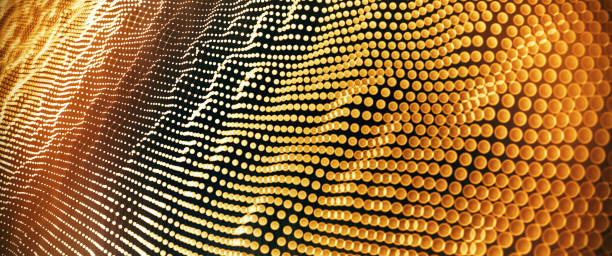 istock Abstract Technology Background With Warm Lights And Connections 923085830