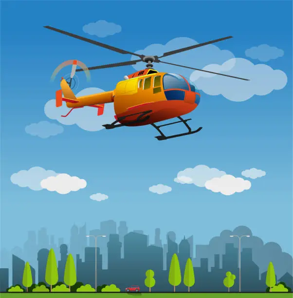 Vector illustration of Rescue helicopter