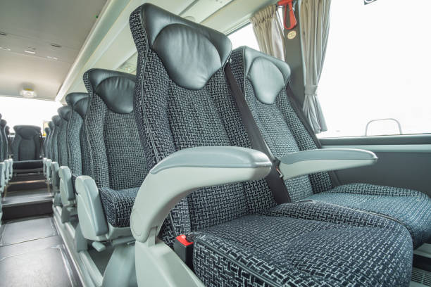 luxury bus & coach interior views - bus coach bus travel tour bus imagens e fotografias de stock