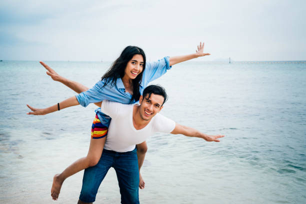 Couple at the beach. stock photo
