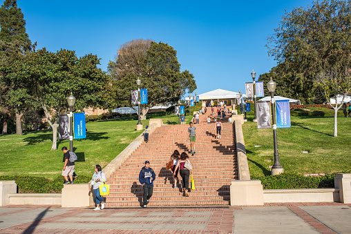 Los Angeles, CA: October 20, 2017: Janss Steps on the UCLA campus. UCLA is a public university in the Los Angeles area.