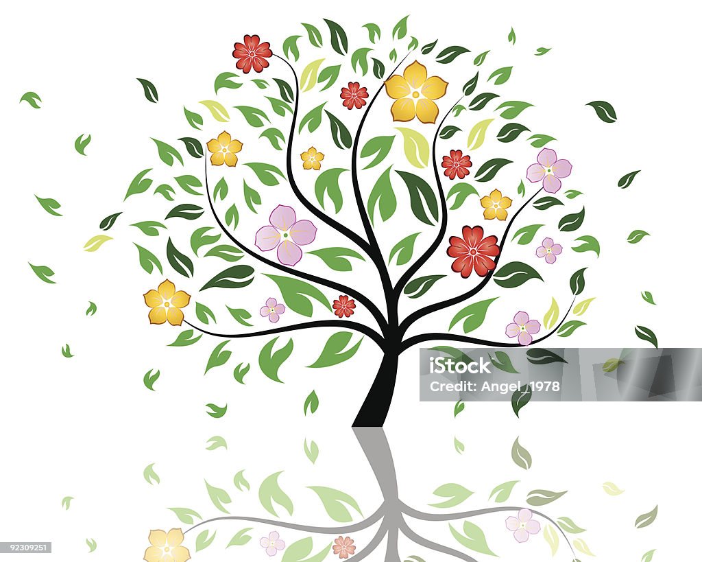 Fiore albero - arte vettoriale royalty-free di Albero