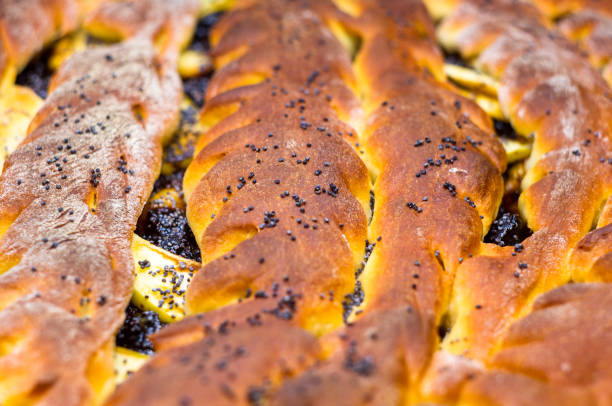 istock baked homemade rustic pie with apples, poppy seeds and jam 923093068
