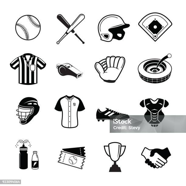 Baseball Icon Softball Icon Stock Illustration - Download Image Now - Icon Symbol, Baseball - Ball, Baseball - Sport