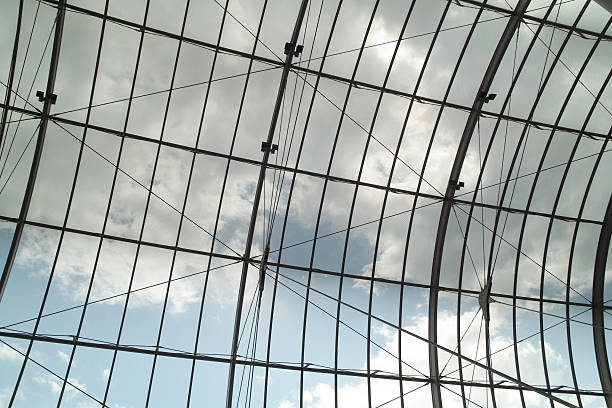 istock modern roof  made with steel and glass 92309877