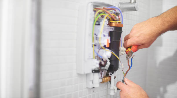 istock Trimming wire to connect to shower 923099514
