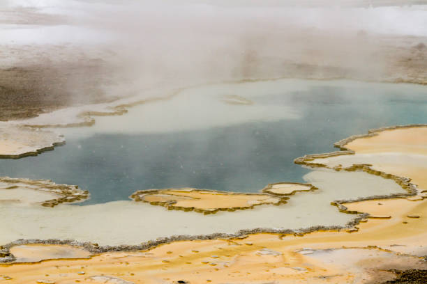 istock Steaming rock formation in Upper Geyser Basin, Yellowstone National Park 923104154