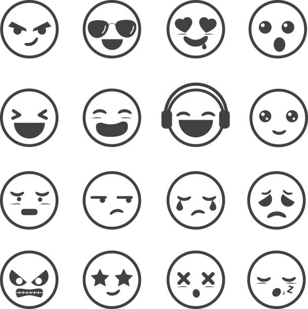 Set of Emoticons vector art illustration