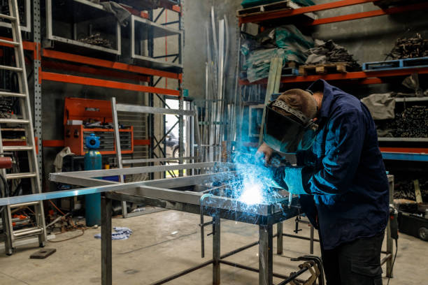 istock Metal Worker Welding In Factory 923114712