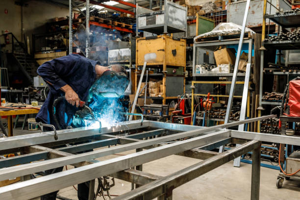istock Metal Worker Welding In Factory 923114790