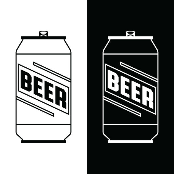 ilustraciones, imágenes clip art, dibujos animados e iconos de stock de la cerveza puede icono - malt white background alcohol drink