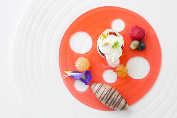 istock Beautiful elegant colorful dessert in a plate 923123302