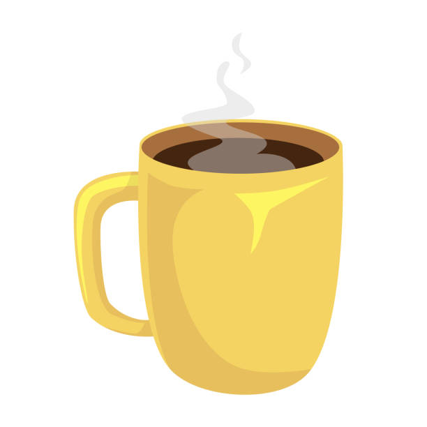 ilustrações de stock, clip art, desenhos animados e ícones de cup of coffee isolated. coffee cup vector illustration - coffee cup