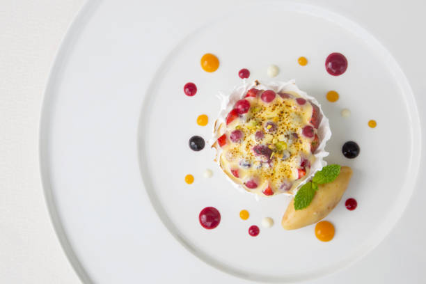 istock Beautiful elegant colorful dessert in a plate 923127598