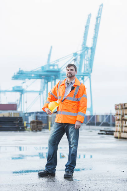 istock Man working at shipping port 923127650