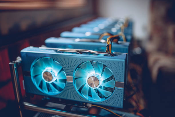 Mining rig Mining rig for cryptocurrency., no people. cryptocurrency mining stock pictures, royalty-free photos & images