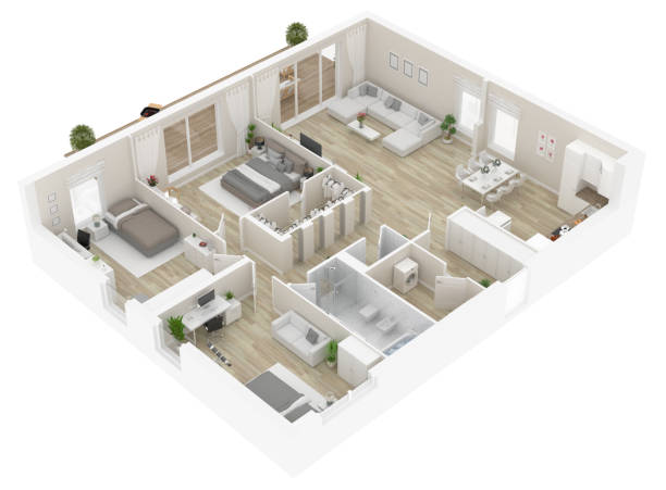 istock Floor plan top view. Apartment interior isolated on white background 923135518