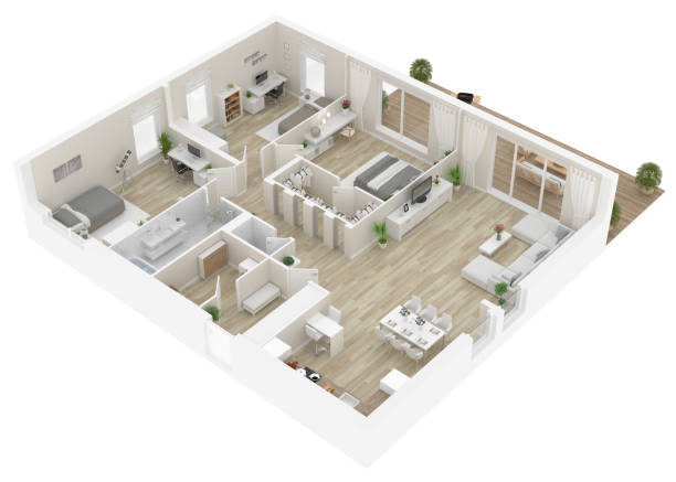 istock Floor plan top view. Apartment interior isolated on white background 923135528