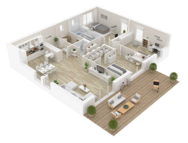 istock Floor plan top view. Apartment interior isolated on white background 923135534