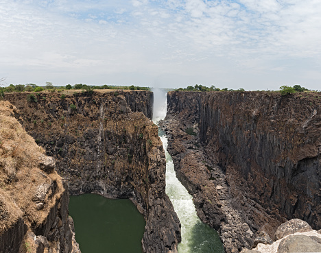 The Victoria Falls in Zambia, Zimbabwe at the end of the dry season