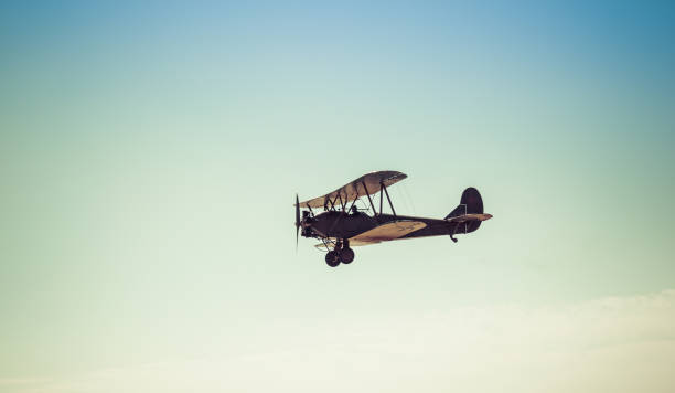 istock Biplane in the sky, in the air 923142218