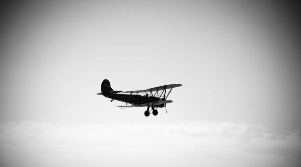 istock Biplane in the sky, in the air 923142228