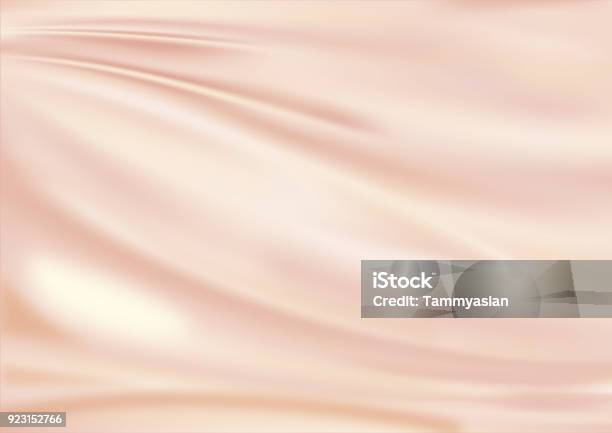 Satin Fabric Pink Golden Stock Photo - Download Image Now - Backgrounds, Silk, Pink Color