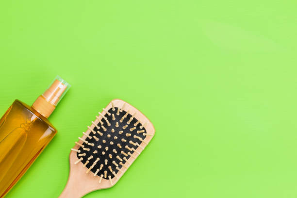istock set for styling hair concept on a green background 923155246