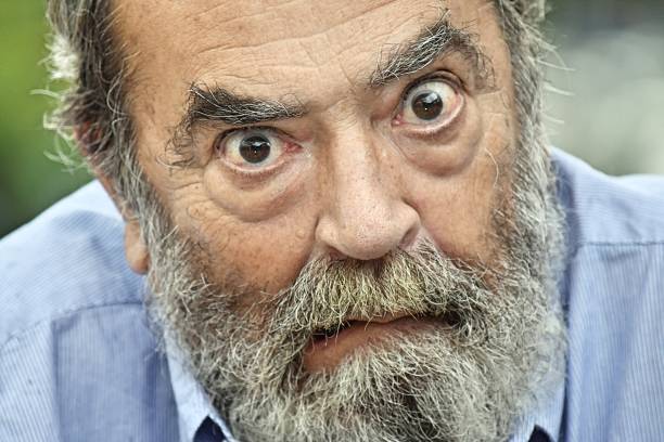 Dementia And Bearded Old Person