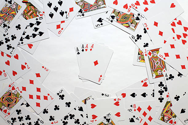 istock Scattered Playing Cards four of a kind aces 92315724