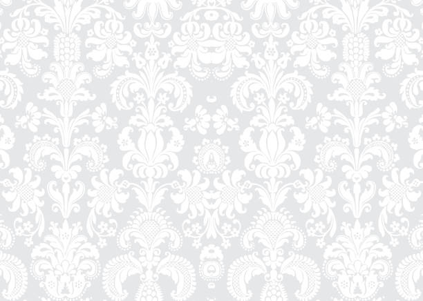 белая текстура 29 - wallpaper pattern silk pattern rococo style stock illustrations