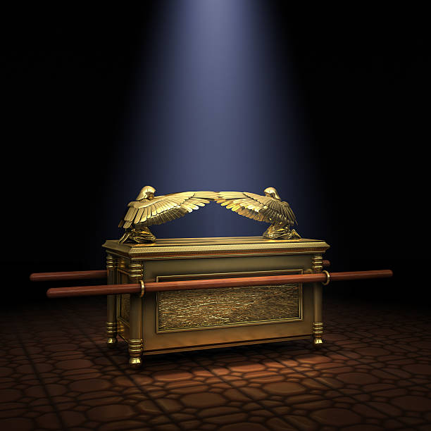 Ark of the Covenant Ark of the Covenant inside the Holy of Holies illuminated by a shaft of light from above ark stock pictures, royalty-free photos & images