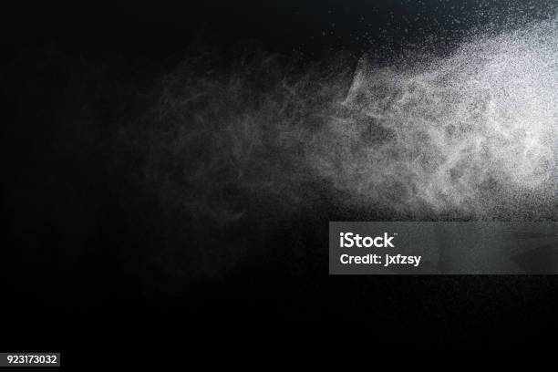 Water Spray With Black Background Stock Photo - Download Image Now - Water, Spray, Fog