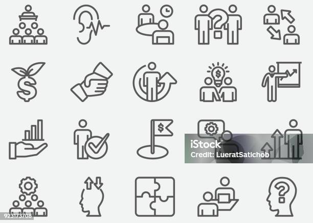 Business Consulting Line Icons Stock Illustration - Download Image Now - Learning, Icon Symbol, Human Resources
