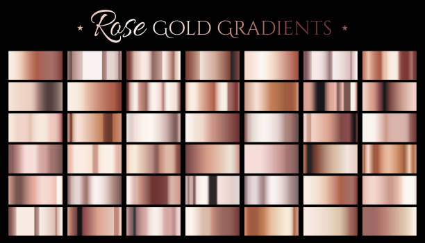 Rose gold color gradient vector art illustration