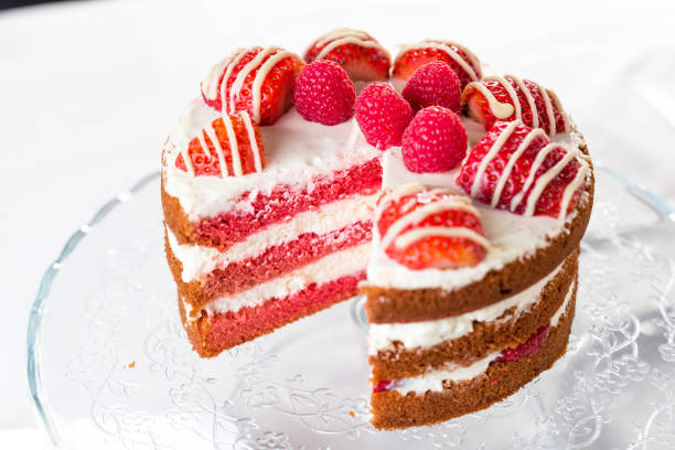 istock Red velvet cake with  strawberry and white chocolate 923180794