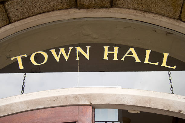 istock A close-up of a Town Hall signage 92318563