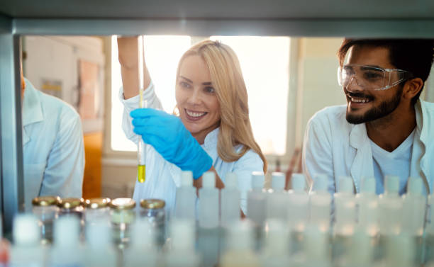 istock Young students of chemistry working in laboratory 923188792