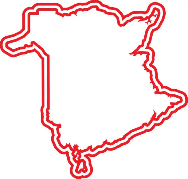 Vector illustration of New Brunswick Outline