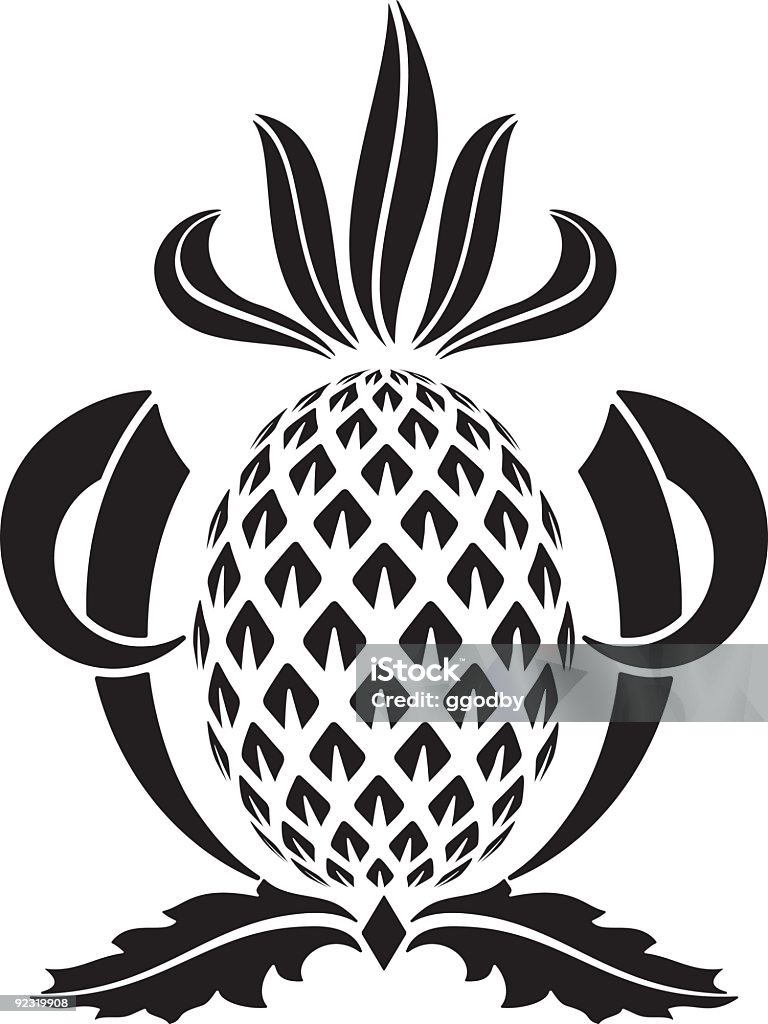 Vettore di ananas - arte vettoriale royalty-free di Ananas