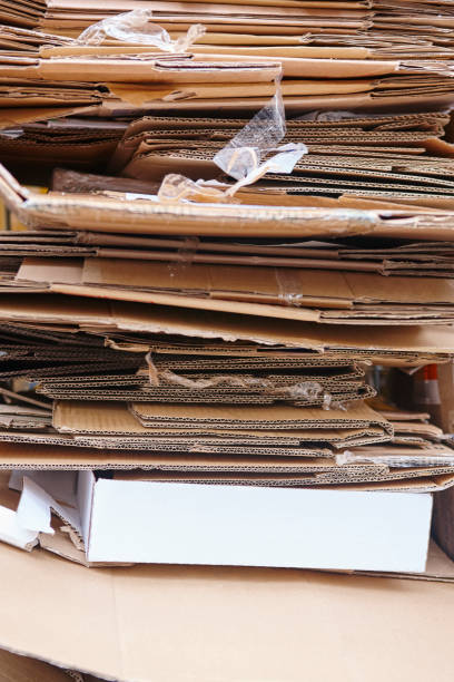 istock Cardboard trash. Recycle and reuse carton waste. Clean environmental 923202228