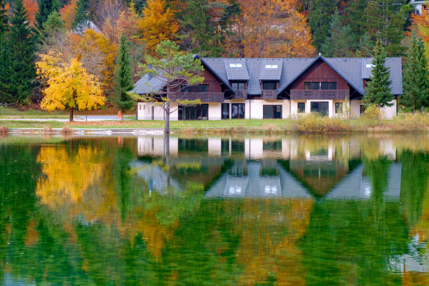 istock Beautiful Jasna lake on autumn color at Kranjska Gora 923206708