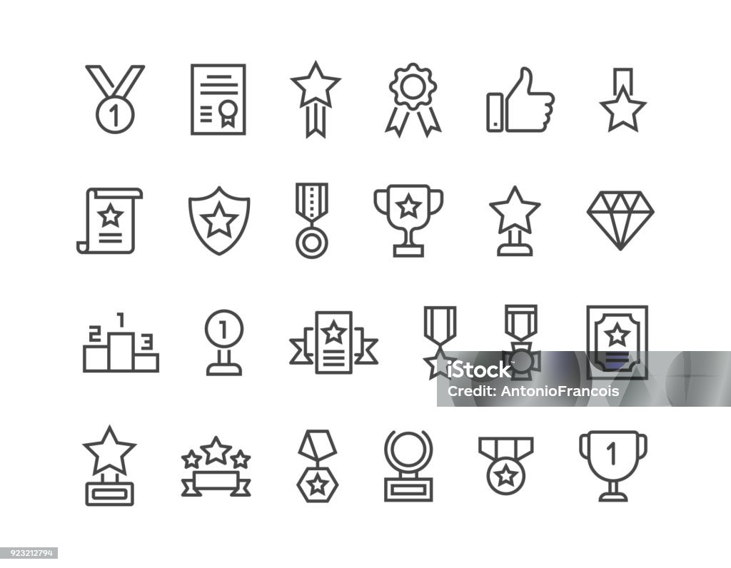 Simple Set of Awards Related Vector Line Icons. Editable Stroke. 48x48 Pixel Perfect. eps 10 Icon Symbol stock vector