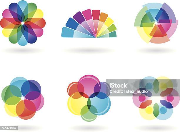 Ilustración de Rainbow Colored Elementos De Diseño y más Vectores Libres de Derechos de CMYK - CMYK, Diseño - Temas, Abstracto